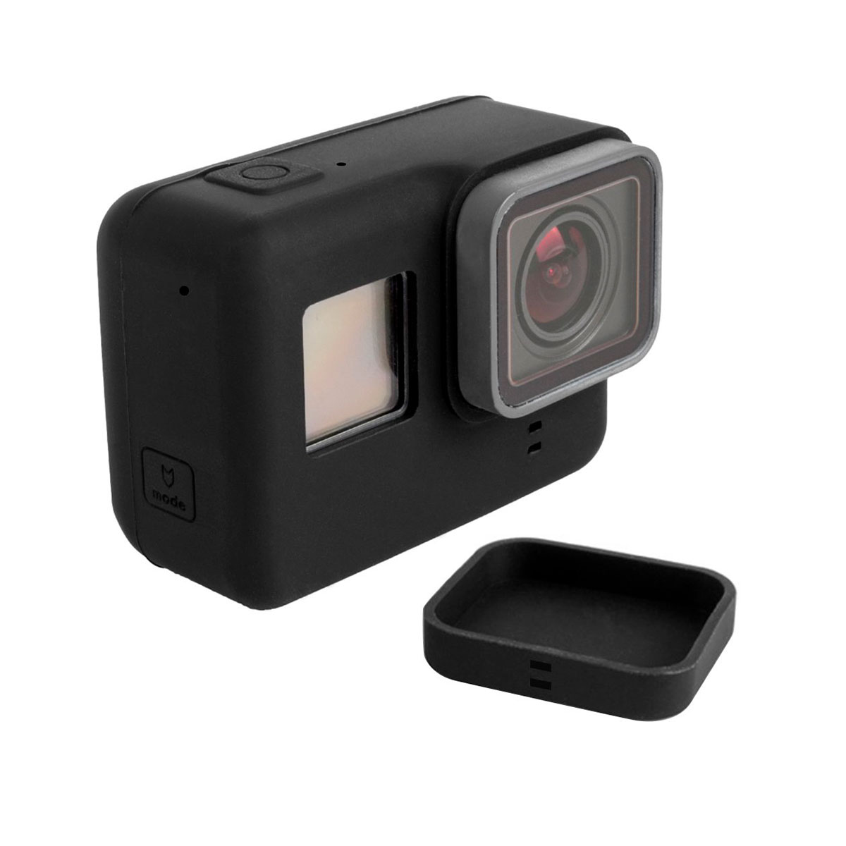 sili Funda Silicona Para Gopro Hero 5 6 7 Con Tapa Lente - Imagen 1