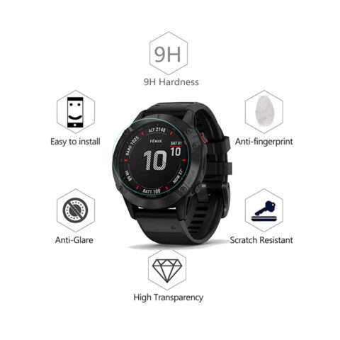 vidrio templado para garmin fenix 6 pro / solar / sapphire