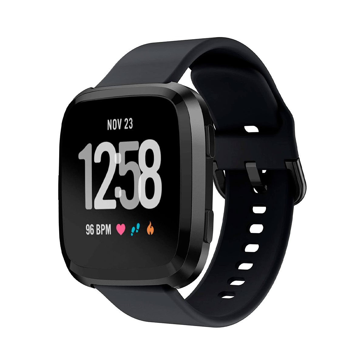 Negro1 malla flexible silicona smartwatch reloj inteligente 22mm