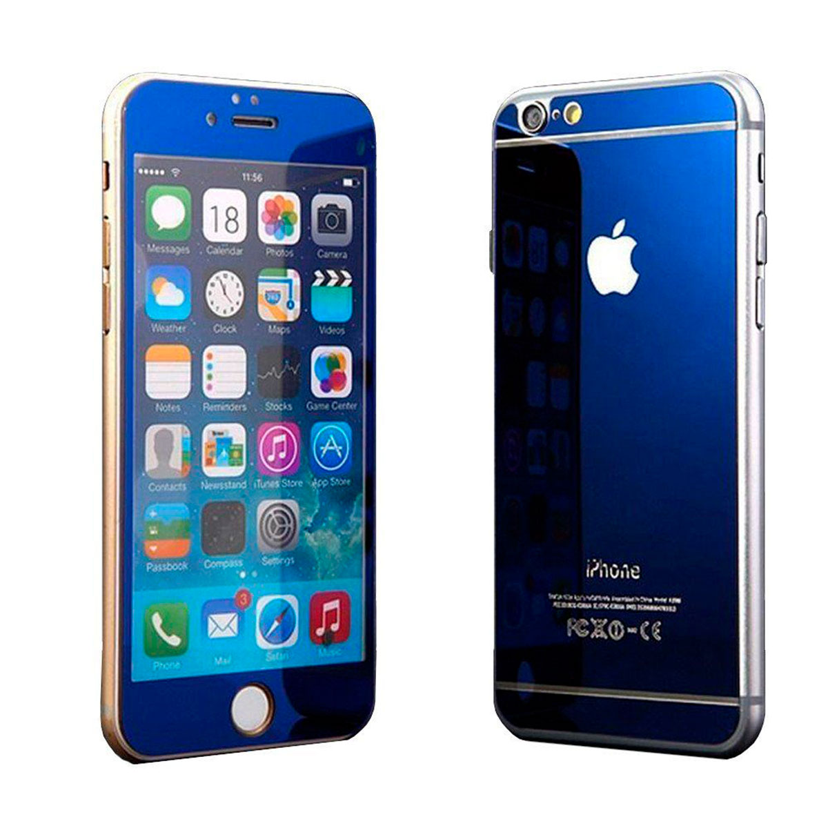 azul vidrio templado espejo espejado iphone 6 7 8 plus
