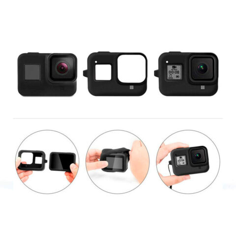 funda silicona protectora para gopro hero 8 con correa