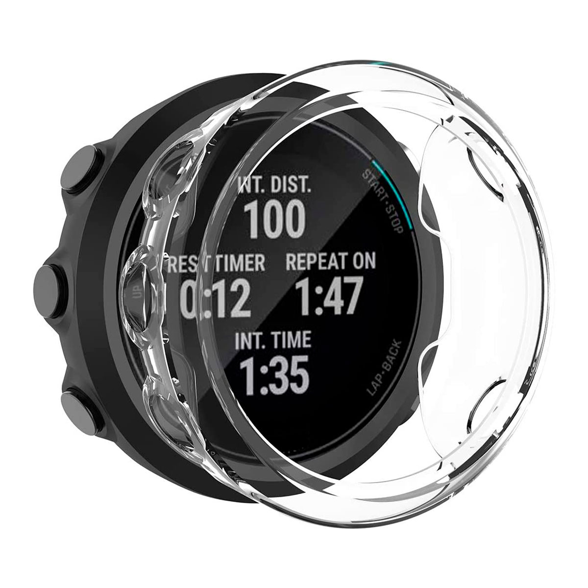 Clear-1 funda bumper protector tpu para garmin forerunner 45 45s