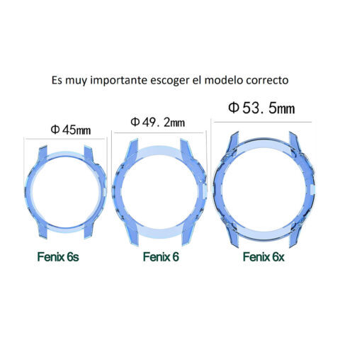 funda bumper protector tpu para garmin fenix 6 6s 6x plus