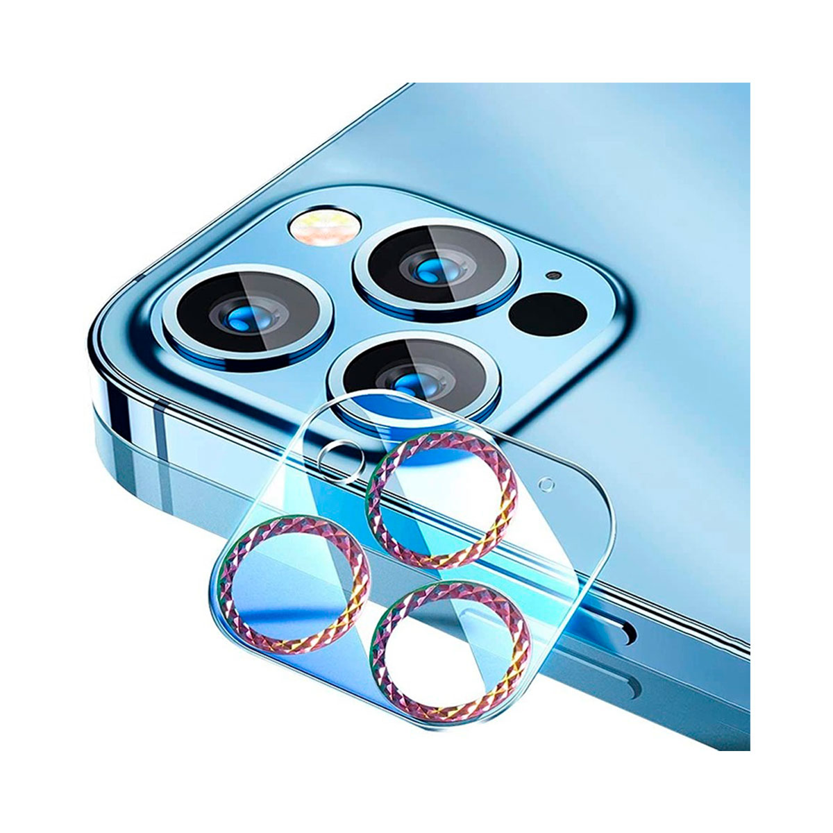 multicolor3 protector de lente camara para iphone 12 mini pro max