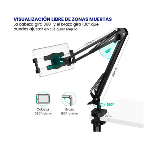 soporte tablet pared escritorio brazo altura ajustable