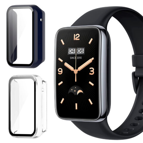 bumper protector marco + vidrio para mi band 7 pro