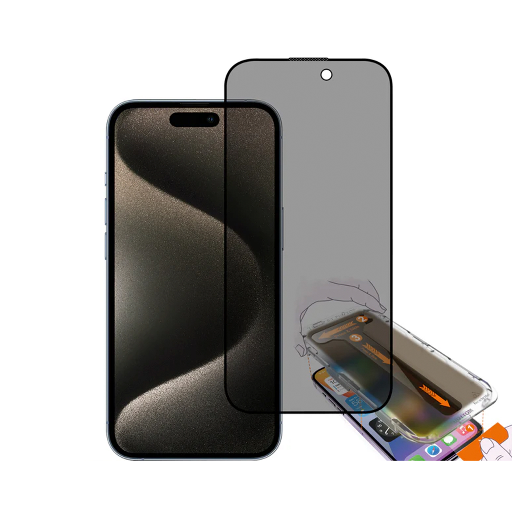 2d-privacy vidrio templado antiespia mate para iphone 15 pro max