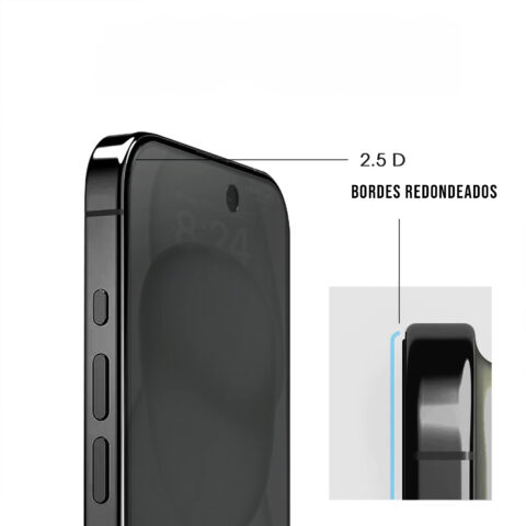 vidrio templado antiespia mate para iphone 15 pro max
