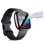vidrio templado protector con marco 3d para fitbit versa 3