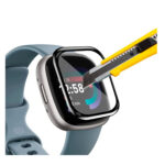 vidrio templado protector con marco 3d para fitbit versa 4