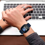 vidrio templado protector con marco 3d para fitbit versa 4