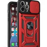 funda armor con anillo y cubre camara iphone 14 pro max