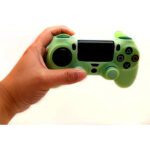 funda silicona ps4 + grips brilla en la oscuridad