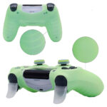 funda silicona ps4 + grips brilla en la oscuridad