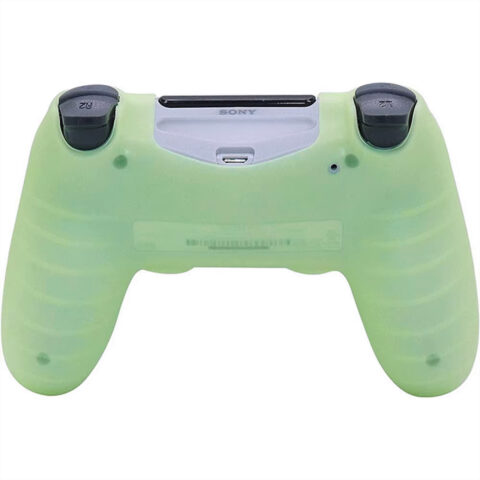 funda silicona ps4 + grips brilla en la oscuridad