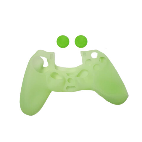 funda silicona ps4 + grips brilla en la oscuridad