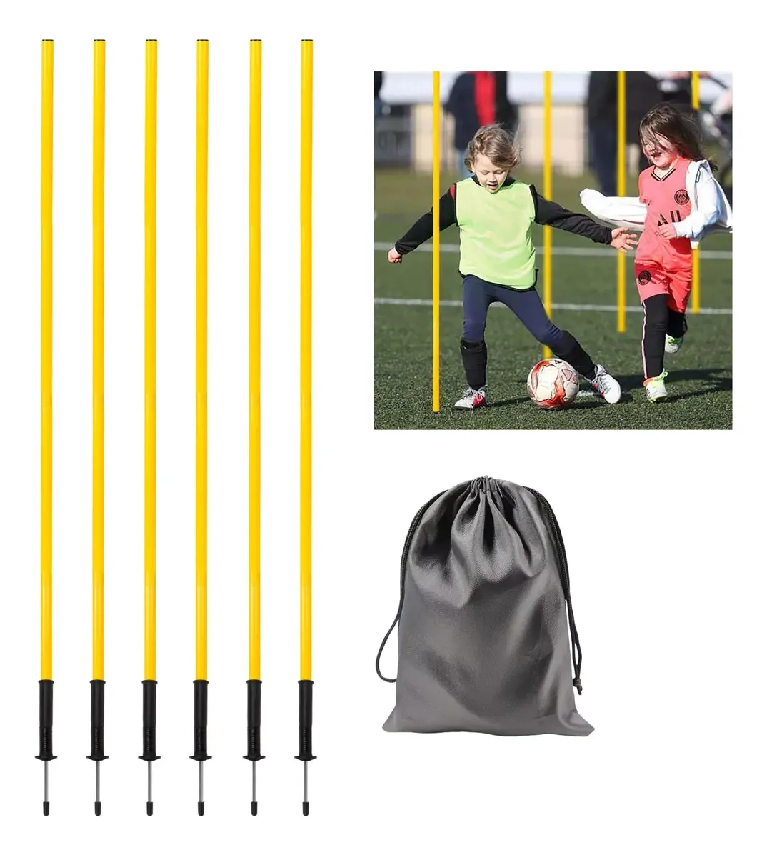 D_NQ_NP_2X_762993-MLA104143501655_012026-F Kit Bastones Articulados Dribling Agilidad X6 Entrenamiento - Imagen 1